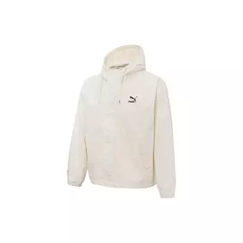 PUMA однотонная толстовка на молнии с логотипом и шнурком, мужские топы, белый 537523-65 L