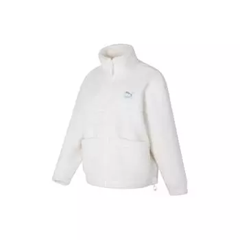 Puma однотонное повседневное свободное пальто из овечьей шерсти с длинными рукавами, женская верхняя одежда, белый цвет 625806-65 L