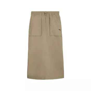 Puma Однотонное удобное дышащее повседневное платье миди женские платья цвета хаки 631947-83 S