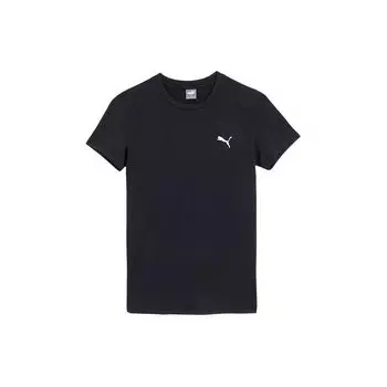 Puma Однотонный повседневный желеобразный солнцезащитный круглый вырез пуловер с коротким рукавом футболка женские топы черный 682916-01 M