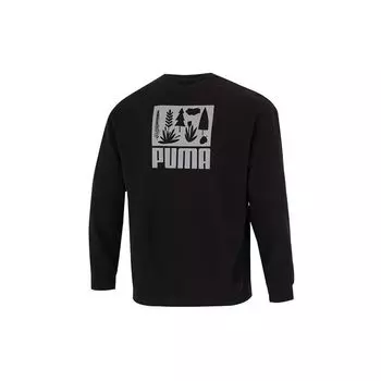 Puma однотонный пуловер с простым логотипом и принтом, мужские топы, черный 538780-01 2XL