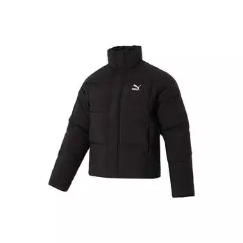PUMA однотонный удобный теплый пуховик на молнии с воротником-стойкой куртки унисекс 623600-01 M