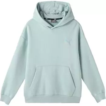 Puma Однотонный вышитый логотип с капюшоном, флисовый свитер с длинным рукавом, мужская толстовка, цвет тропический-озеро-синий 686854-22 M