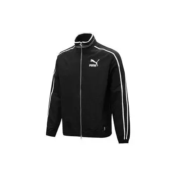Puma Players Lounge Series Логотип с принтом и воротником-стойкой Куртка на молнии Мужская верхняя одежда Черный 535800-01 M