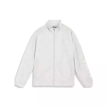 Puma Полосатая куртка с вышитым логотипом, застегивающаяся на молнию, воротник-стойка, длинный рукав, мужские куртки, серые 524287-18 S