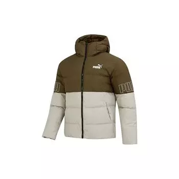 PUMA Power Hooded Down Puffer Jacket Мужская Верхняя одежда Армейско-Зеленый 676032-68 S