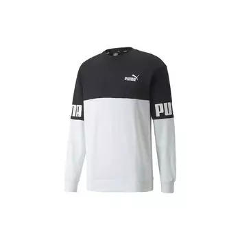 Puma Спортивная толстовка Power Logo Color Block с круглым вырезом, мужская, черная 670935-01 S