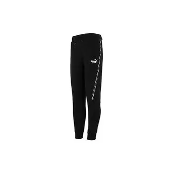 Puma Спортивные штаны Power Tape с манжетами на щиколотках и тканым логотипом Мужские брюки черные 846543-01 M