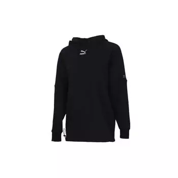 Puma Повседневная флисовая теплая толстовка с капюшоном для бега, женская толстовка черного цвета 530301-01 XS