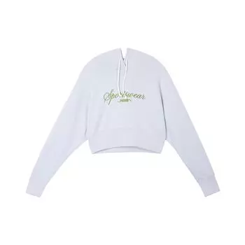 Puma Повседневная короткая толстовка с вышитыми буквами, женская толстовка, сине-серая 626044-63 M