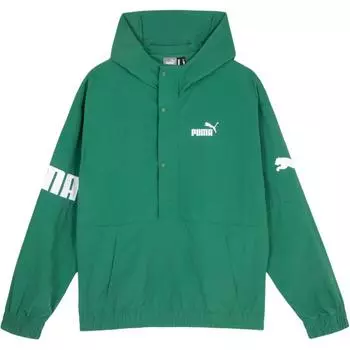 Puma Повседневная куртка с капюшоном и длинным рукавом с надписью Мужские куртки темно-зеленого цвета 683795-37 L