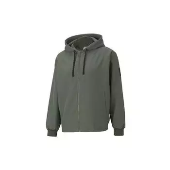 Puma Повседневная куртка с капюшоном на флисовой подкладке и шнурком, мужская верхняя одежда, темно-зеленая 530273-64 S