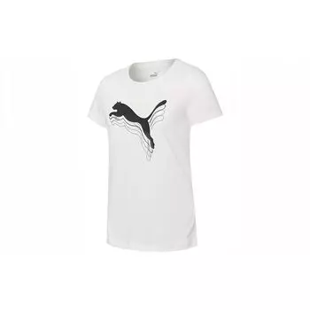 Puma Повседневная спортивная футболка с круглым вырезом для женщин, топы, белый цвет 845612-57 S