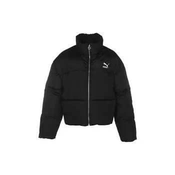 PUMA Повседневная спортивная куртка-стойка с воротником-стойкой, теплая куртка-пуховик с длинными рукавами, женская верхняя одежда, черная 623601-01 L
