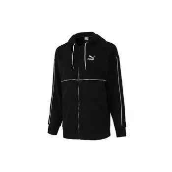 Puma Повседневная спортивная трикотажная дышащая куртка с капюшоном Женская куртка черная 531700-01 L
