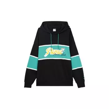Puma Повседневная толстовка с капюшоном и принтом в виде цветных блоков и букв, с длинным рукавом, мужская толстовка, черная 625800-01 M