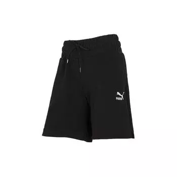 Puma Повседневные трикотажные шорты с однотонным логотипом, женские плавки, черные 535270-01 S