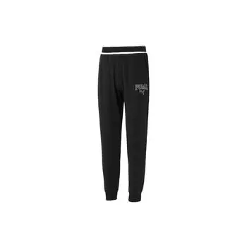 Puma Повседневные трикотажные спортивные штаны с буквенным узором и средней посадкой, мужские низы, черные 681265-01 L