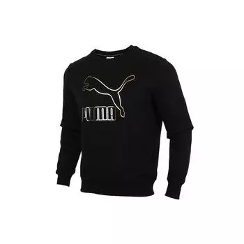 Puma Повседневный пуловер с принтом, мужские топы, черное золото 599296-56 S