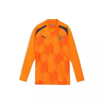 Puma Принт логотипа Slim Fit свитер реглан длинный рукав футболка мужские топы оранжевый 772845-12 M