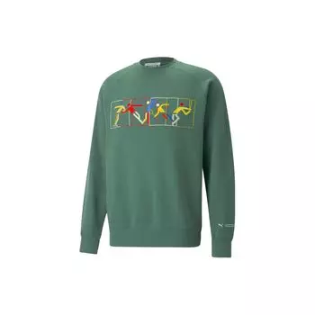 Puma Printed Crew Neck Pullover Casual Sweatshirt Men sweatshirt Vine-Green 539512-37 XL