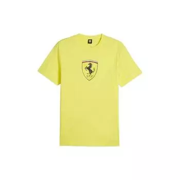 Puma Пуловер с круглым вырезом, принт с логотипом в виде букв, вышивка, облегающий крой, футболка с коротким рукавом, мужские футболки, желтый 623805-07 XL