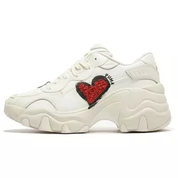 Puma Pulsar Wedge CN Heart - Женские кроссовки Frosted Ivory Cream For-All-Time-Red Black 398674-01 37