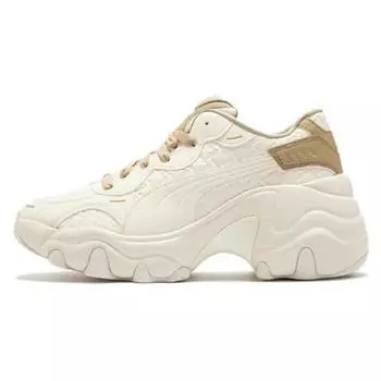 Puma Pulsar Wedge Deboss - Женские кроссовки Pristine Cream Prairie-Tan 396449-01 38.5