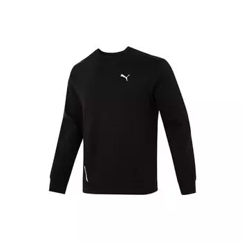 Puma Rad/Cal Crew Neck Толстовка с однотонным принтом логотипа Мужские топы Черный 675705-01