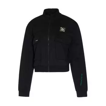 Puma Re.Gen однотонная короткая рабочая куртка на молнии с воротником-стойкой, повседневная женская куртка угольно-серого цвета 530259-60 XS