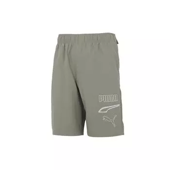 Puma Rebel Training Sports Дышащие тканые шорты с принтом Мужские плавки Серый Зеленый 845583-73 S