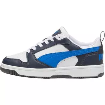 Puma Rebound V6 Low Big Kid Hyperlink Blue Galactic Grey Детские кроссовки Белый 393833-16 37