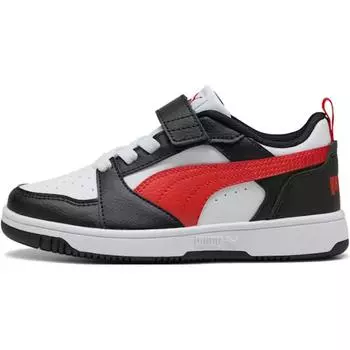 Puma Rebound V6 Low Little Kid Белые Черные Красные Детские Кроссовки For-All-Time-Red 397419-04 28