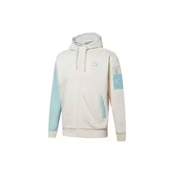 PUMA Retro Colorblock Knit Hoodie Logo Спортивная куртка Мужские куртки Белые 534813-93 XL