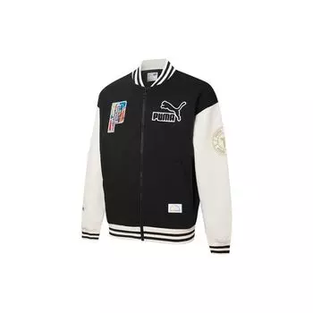 Puma Ретро-цветная куртка-бомбер с логотипом, мужские куртки, черная 537011-01 L