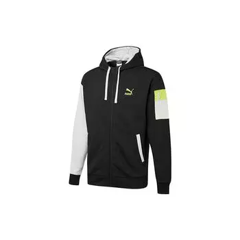 Puma Ретро цветные блоки трикотажная куртка с капюшоном и логотипом мужские куртки черные 534813-01 XL
