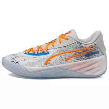 Puma RJ Barrett x All-Pro Nitro Knicks Men Sneakers Grey Cool-Light-Grey Ultra-Orange 379914-01