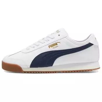 Puma Roma 68 Revival - белые клубные темно-синие мужские кроссовки Gum 398634-04 43