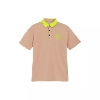 Puma Рубашка-поло с логотипом-буквой Мужские топы Хаки 627602-03 M