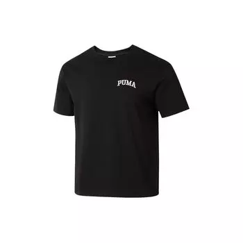Puma Бег Фитнес Тренировки На Открытом Воздухе Модные Повседневные Удобные Однотонные Футболки С Круглым Вырезом И Коротким Рукавом Мужские Топы Черные 630352-01 XL