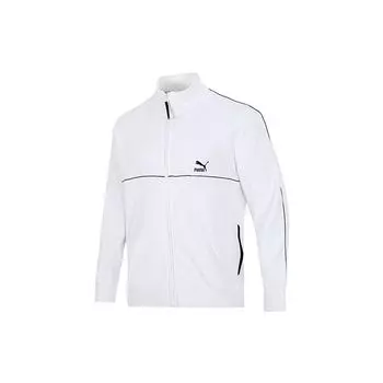 Puma Бег Тренировки Дышащая Спортивная Куртка Стойка Воротник Мужские Куртки Белые 531706-02 L