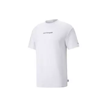 Puma SELECT MMQ Collection Простая однотонная повседневная футболка с коротким рукавом и логотипом унисекс, топы, белый цвет 535792-02 S