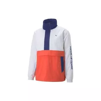 Puma Select MMQ Series Colorblock Тканая куртка с воротником-стойкой и молнией четверть, Верхняя одежда унисекс Оранжевый Розовый 535791-35 XS
