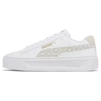 Puma Smash Platform V3 Laser Cut - Женские кроссовки White Pristine Gold 389403-01 36