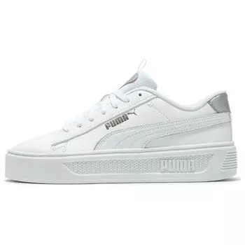 Puma Smash Platform v3 Pop Up - Белые женские кроссовки Matte-Silver Silver 392504-02 37