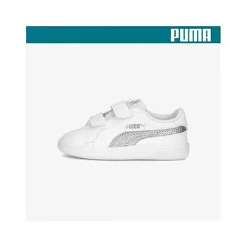 Puma Smash V2 Metallic V Inf Kids Shoes 38968401 WHITEGLACIAL130