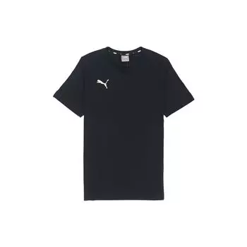 Puma Однотонная дышащая футболка с круглым вырезом и коротким рукавом для мужчин, черные 656578-03 M