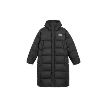 PUMA Solid Color Casual Длинный пуховик с капюшоном Мужская верхняя одежда Черный 587721-01 M