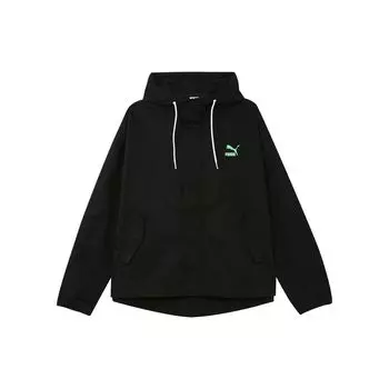 PUMA Solid Color Casual Hooded Loose Long Sleeve Jacket Women Jackets Black 626620-01 M
