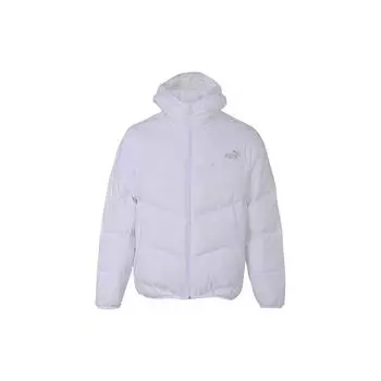 Puma Solid Color Casual Warm Bread Down Jacket Unisex outerwear White 674640-02 XS
